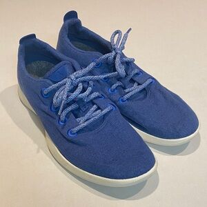 ALLBIRDS WOOL RUNNERS BLUE CREAM TENNIS SHOE LACE UP ATHLETIC COMFORT MENS SZ 10